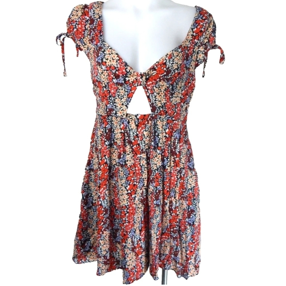 Free People Miss Right Floral Keyhole Mini Dress - Picture 2 of 4